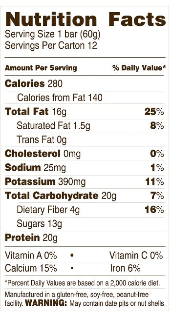 Rise Protein Bar Package Label